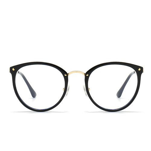 New Plain Retro Screw-in Round Eyeglass Frame Creative Round Non-prescription Blue Light Blocking Eyeglass Frame