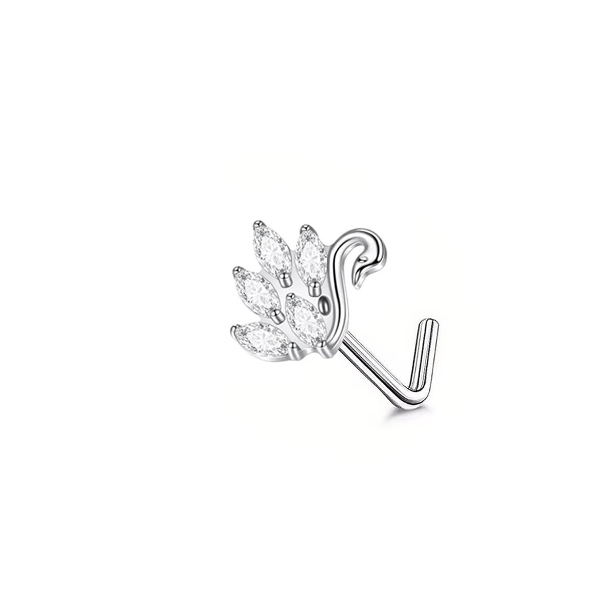 Piercing nez en acier inoxydable avec zircon fin et élégant_voghion.com