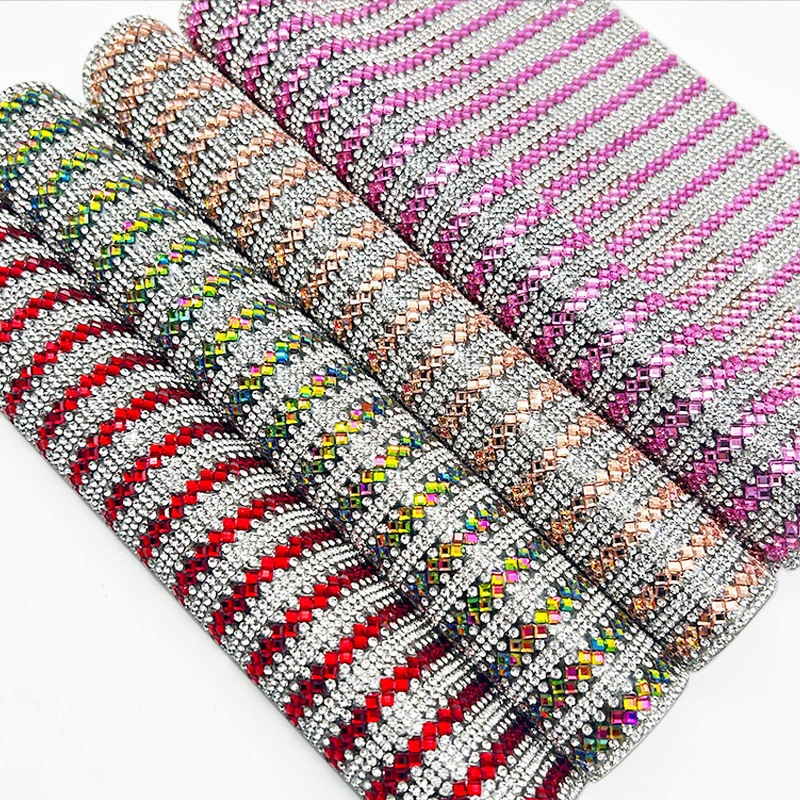 Cross-Border Glass Rhinestone Stickers with Adhesive Backing, Hot Rhinestone Stickers, DIY Furniture Stickers, Diamond Clothing Accessories, Drill Strips