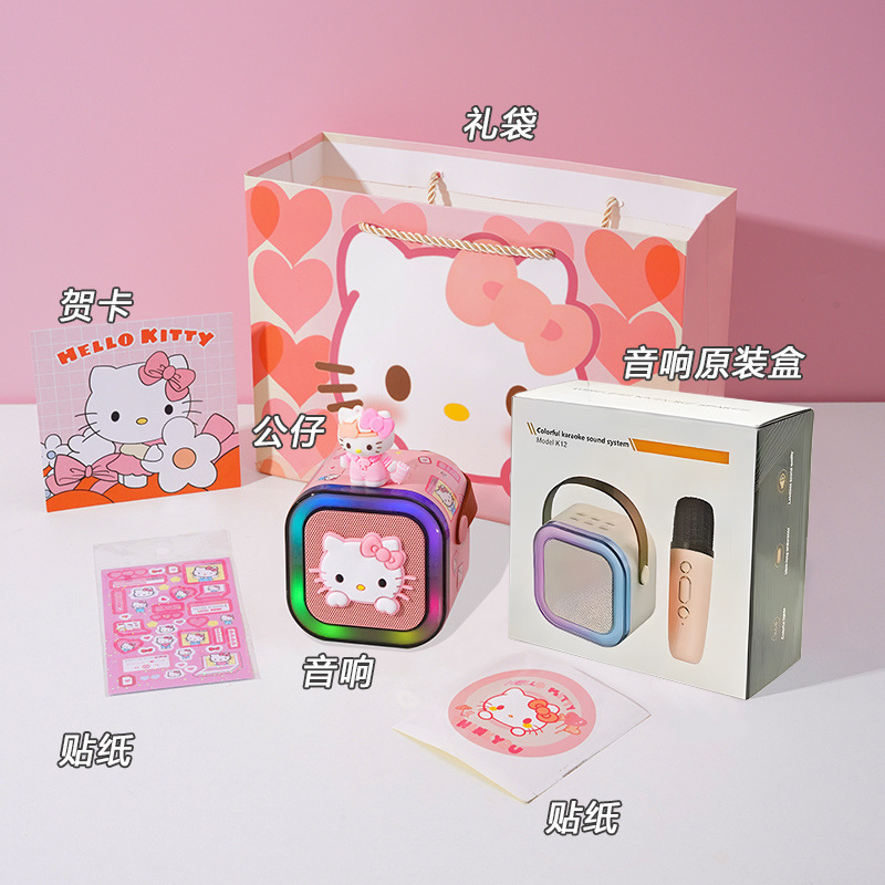 レコードプレーヤー Bluetooth スピーカー かわいい猫 マイク 歌うオーディオ 誕生日 女の子|undefined