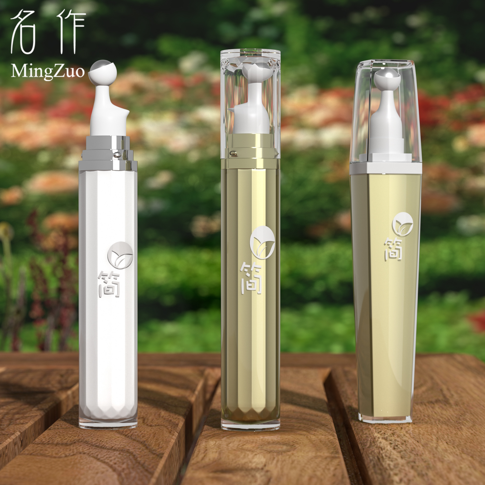 Spot 20g muestra cosmética loción de esencia de plástico botella de rodillo de doble capa botella de crema de ojos de masaje fábrica de origen