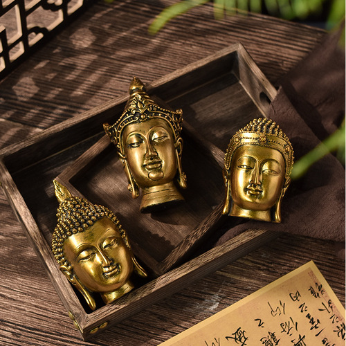 Cross-border creative Southeast Asian antique Buddha head wholesale resin crafts Amazon gifts home decoration ornaments