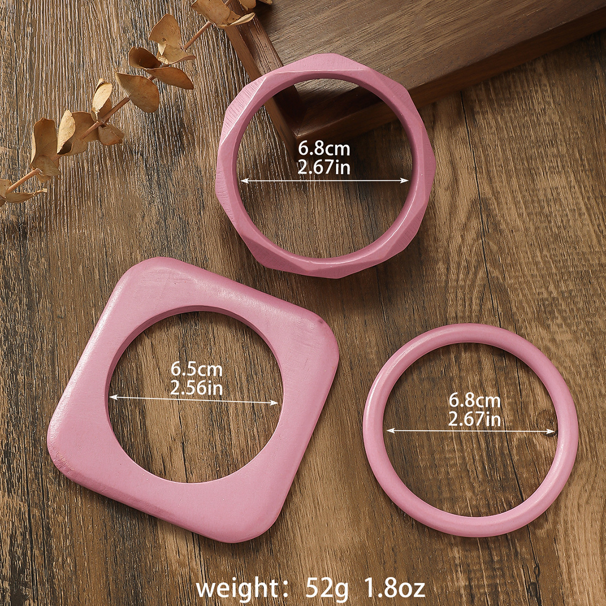 Solid Color Retro Classic Style Wood Bangle Wholesale display picture 4