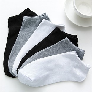 Summer Solid Color Short Socks Black and White Gray Breathable Sweat-Absorbent Deodorant Short Boat Socks Wholesale Disposable Daily Disposable Socks
