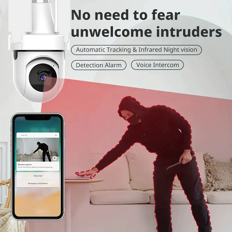 Светодиодная лампа 4 миллиона пикселей wifi полноцветная ночь HD 1080P камера наблюдения источник камера завод