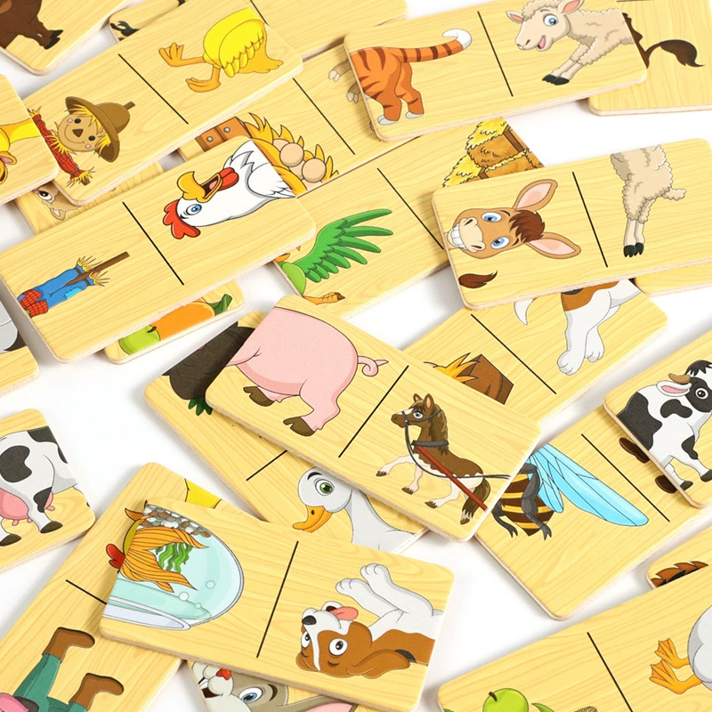 Intellectual farm for training, cognitive brainteaser, dominoes, toy, early education, training