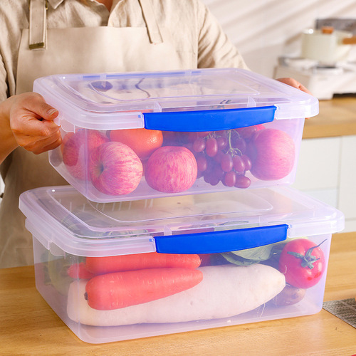 Preservation box, plastic food packaging box, transparent refrigerator storage box, rectangular rice box, kitchen storage, freezing box