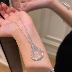 笑面佛佛公項鍊女新款氣質輕奢大肚佛仿玉髓吊墜高級感鎖骨鏈