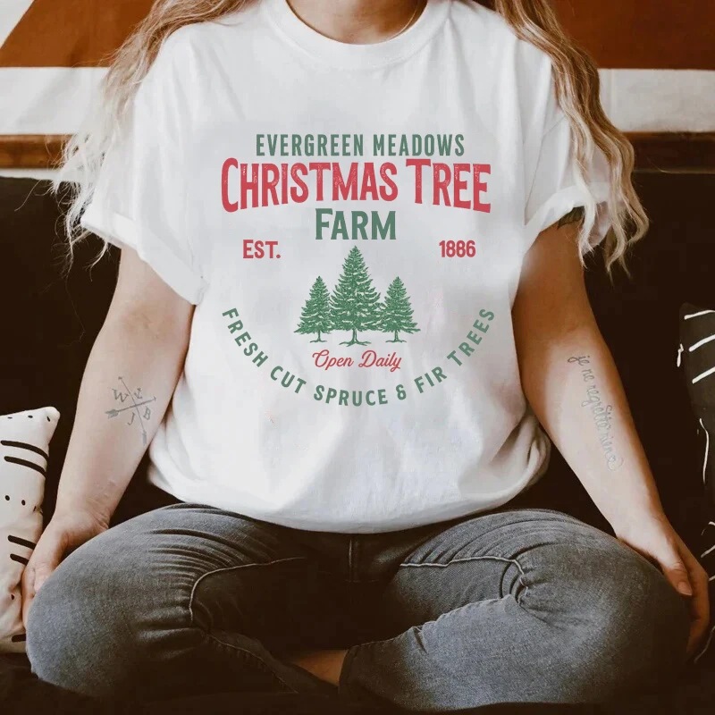Plus Size Women's T-Shirt Christmas Tree Farm Pattern Top Hip Hop Streetwear Fashion Casual Cute T-Shirt Short Sleeve Plus Size Women's T-Shirt Christmas Tree Farm Pattern Top Hip Hop Streetwear Fashion Casual Cute T-Shirt Short Sleeve