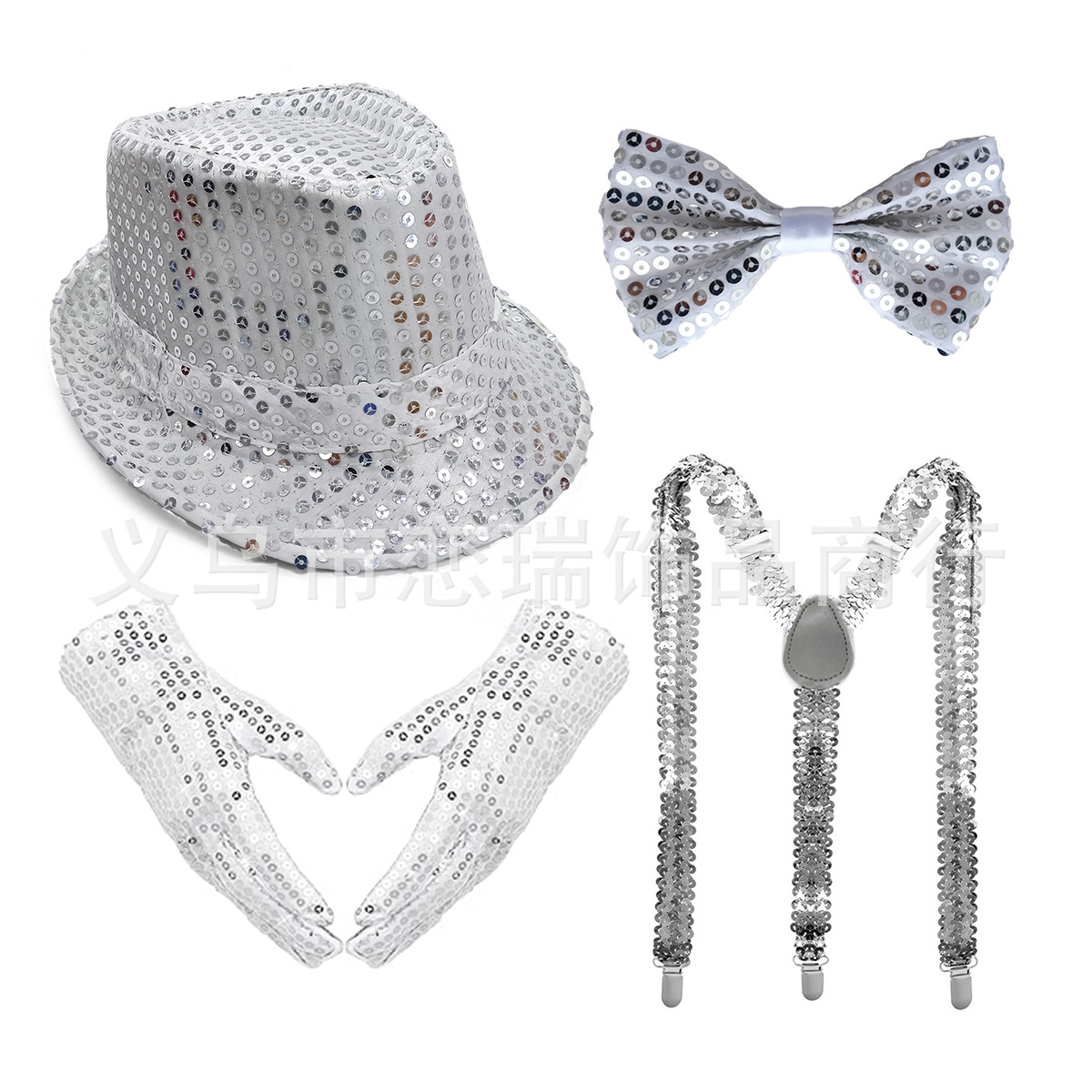 70s DISCO espectáculo accesorios esquinilla sombrero corbata guantes cinturón hombre conjunto Xiaoyin TEMU en stock