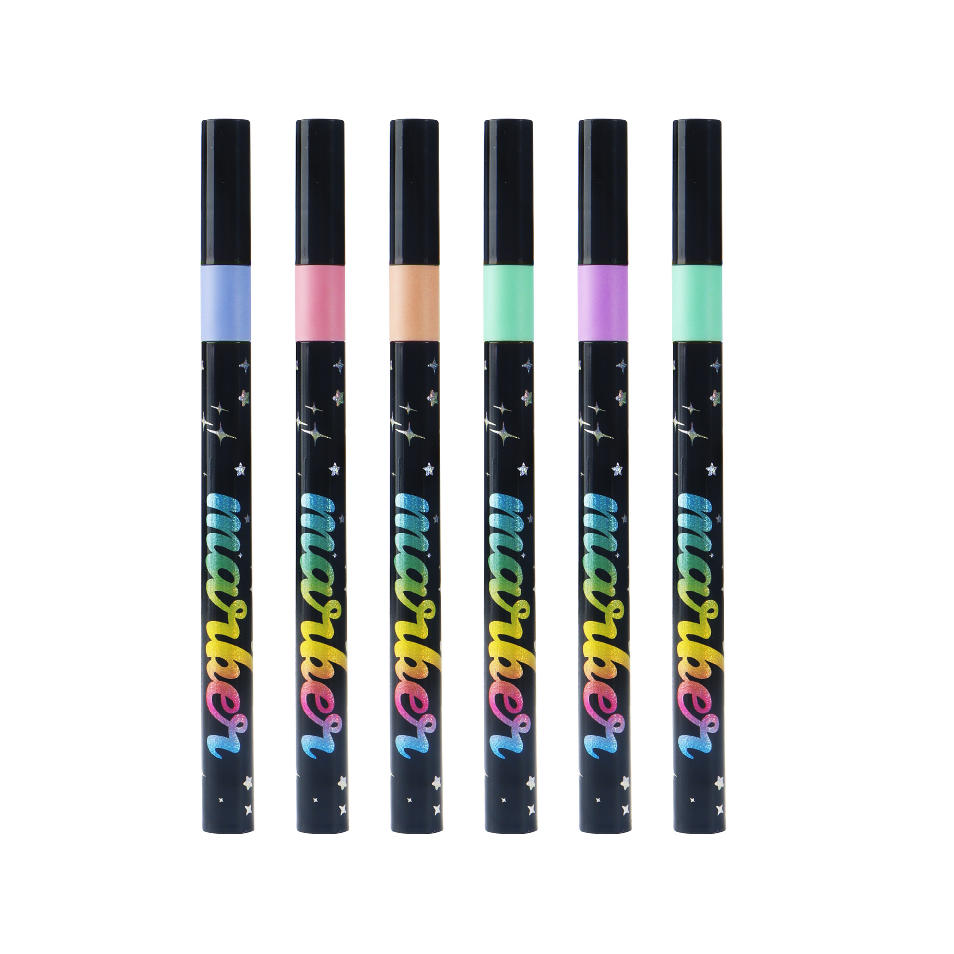 Explosiones transfronterizas de cabeza suave flash resaltador conjunto de pintura de acuarela para niños estudiantes con marcador de polvo flash