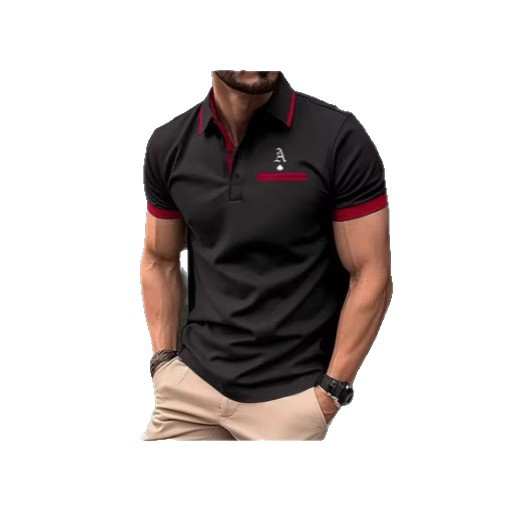 Men's Clothing Slim Fit Short Sleeve Shirt With Fashion Lapel - Breathable Cotton Blend Style T-Shirt_viptrois.com