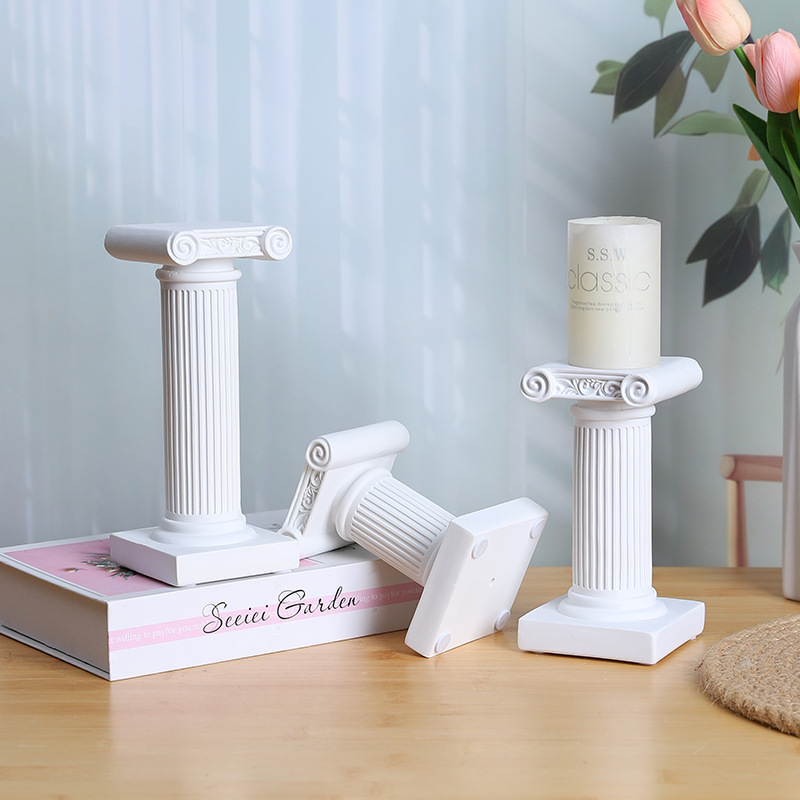 European style Roman column ornaments desktop decorations resin crafts display stand base photo props creative candlestick