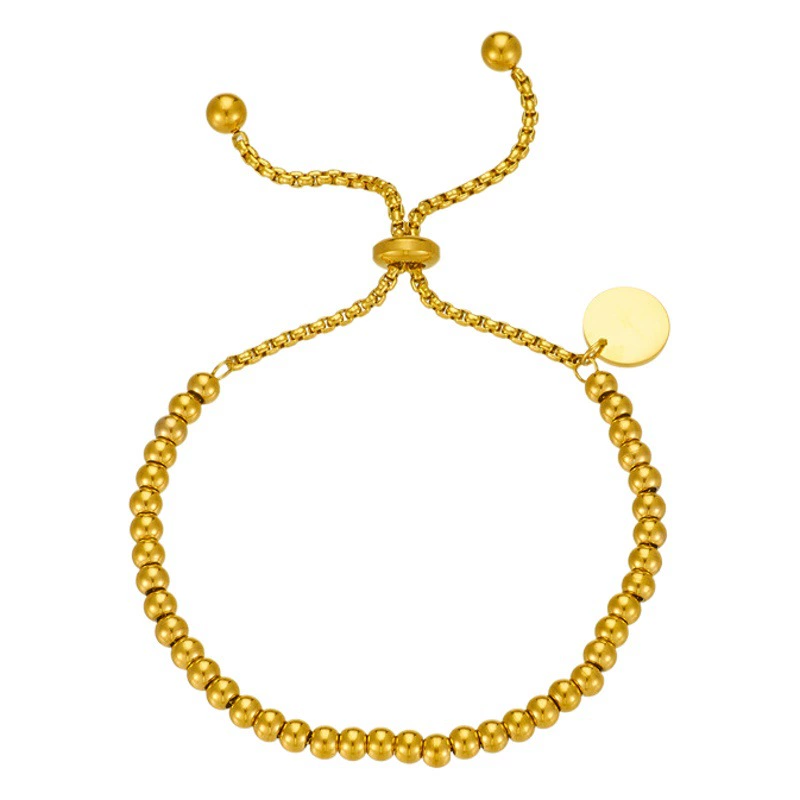 Ювелирные аксессуары на заказ Нержавеющая сталь мода круглый бирка Регулируемый круглый бисер личность перетягивание надписи браслет женский