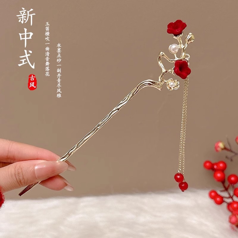 Orquídea de estilo antiguo broche de orquídea de franela nuevo estilo chino de primavera adornamiento de cabello temperamento disco broche de cabello simple broche nicho tocado