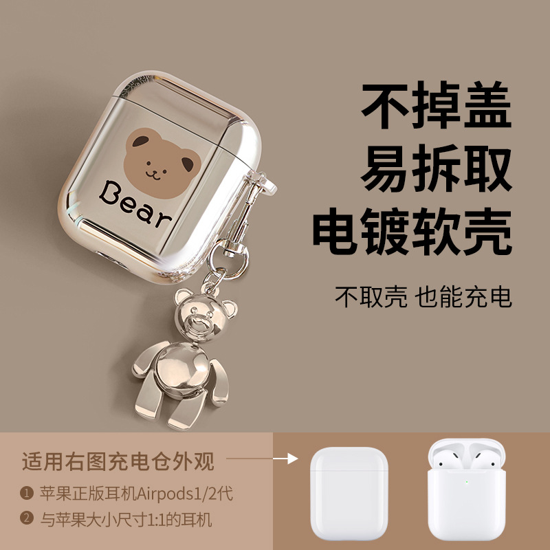 Nasa electroplated soft shell earphone case suitable for AirPods 2nd generation, 3 Apple Pro 2 Bluetooth personalized colorful earphone case