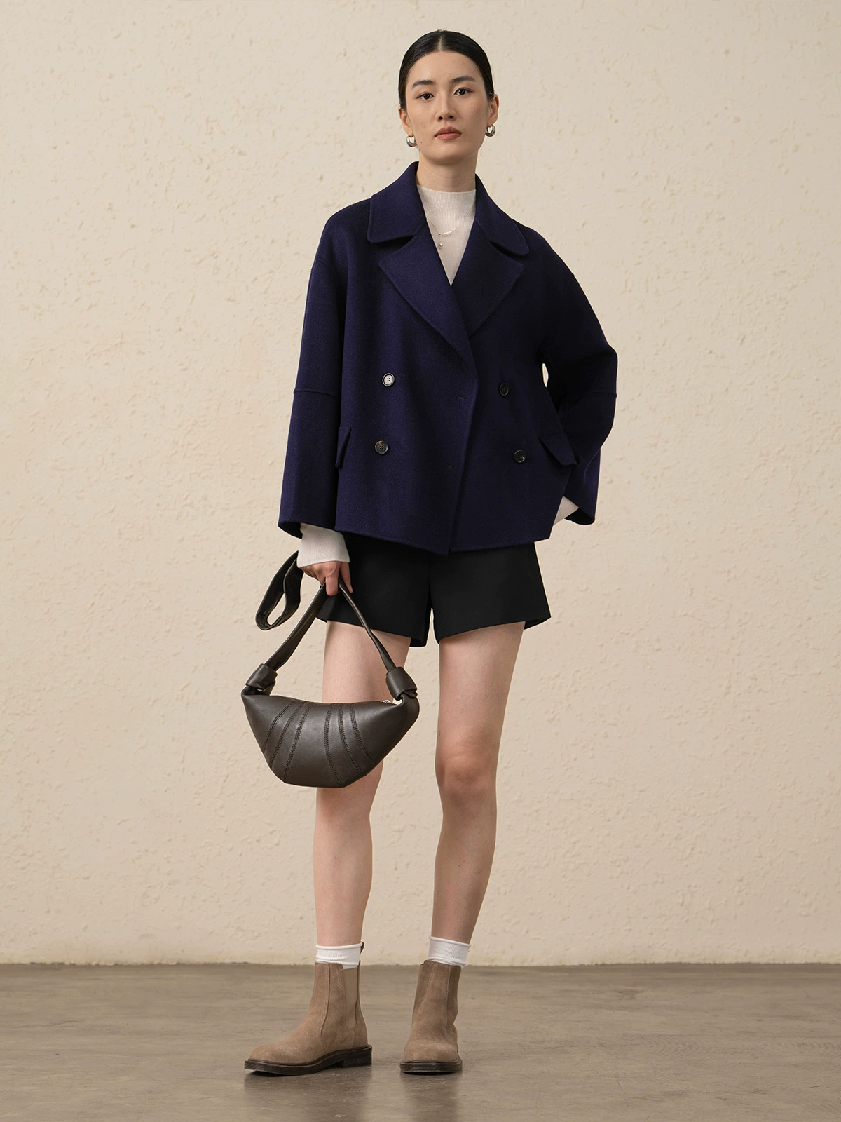 Double-sided cashmere jacket, for teenagers