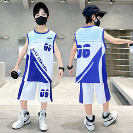 男童背心夏装套装2026新款中大童夏季无袖童装儿童运动夏款衣服潮