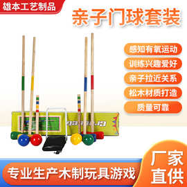 家庭门球套装户外运动儿童训练组合槌球彩色门球杆槌球训练玩具