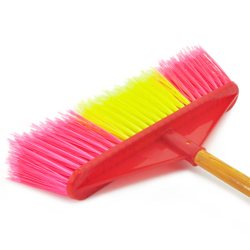 Wooden pole plastic broom hard bristles wholesale household sanitation water sweeping outdoor soft broom hair school plastic broom
