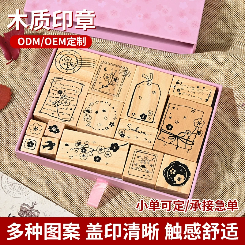 Деревянный справочник, печать пятна, ручная работа, материал «сделай сам», декоративная печать, литературная деревянная милая цветочная печать, настройка