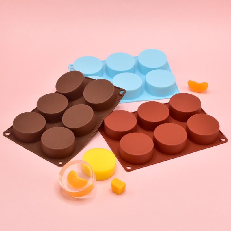 Nuevo 6-pieza cilíndrica molde de pastel de silicona molde de chocolate bricolaje cocina del hogar utensilios para hornear en stock al por mayor