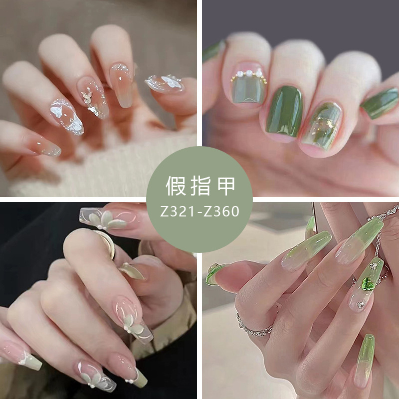 Wear nail Diamond small fresh three-dimensional pattern love bow nail patch nail wear nail finished product wholesale