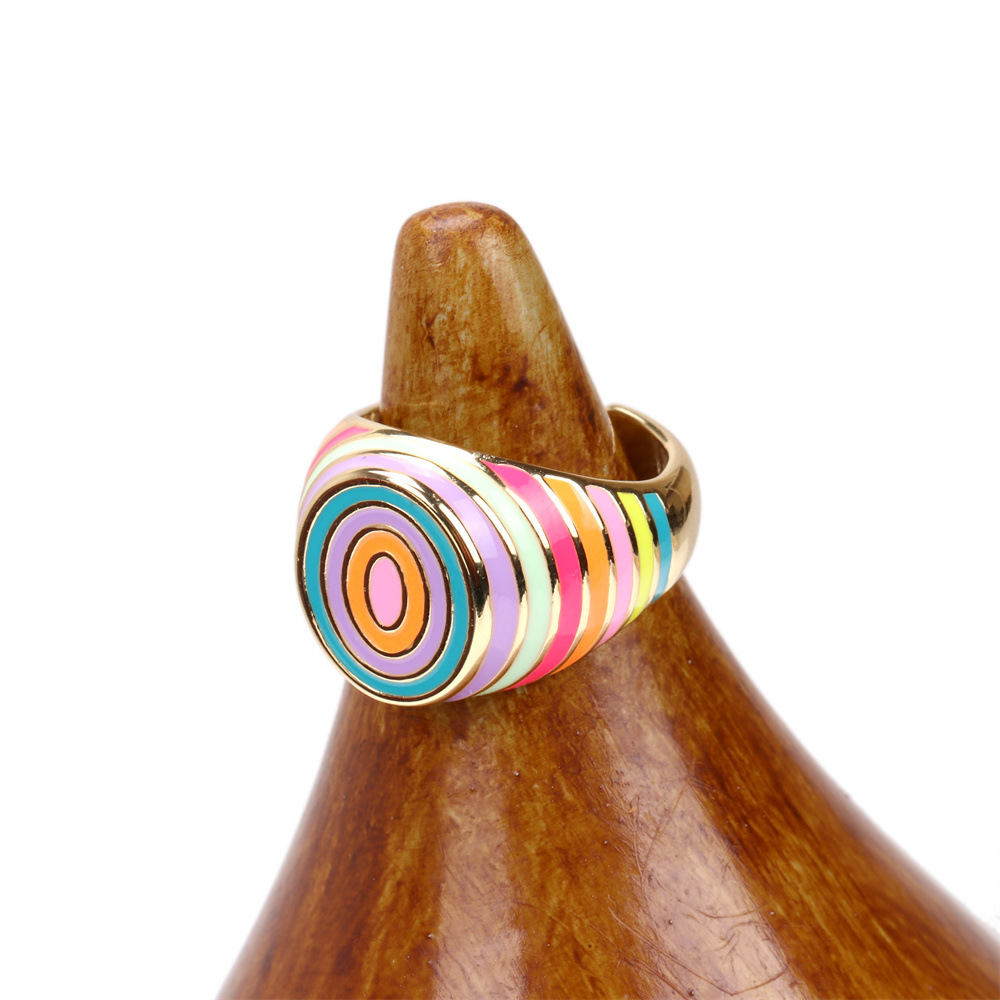 Candy Color Dripping Oil New Trendy Fashion Ring Personalized Decorative Ring Jewelry Wholesale display picture 14