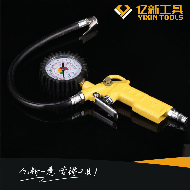厂家供应新款高精密汽车胎压计 车用双刻度胎压表 行车充气枪批发