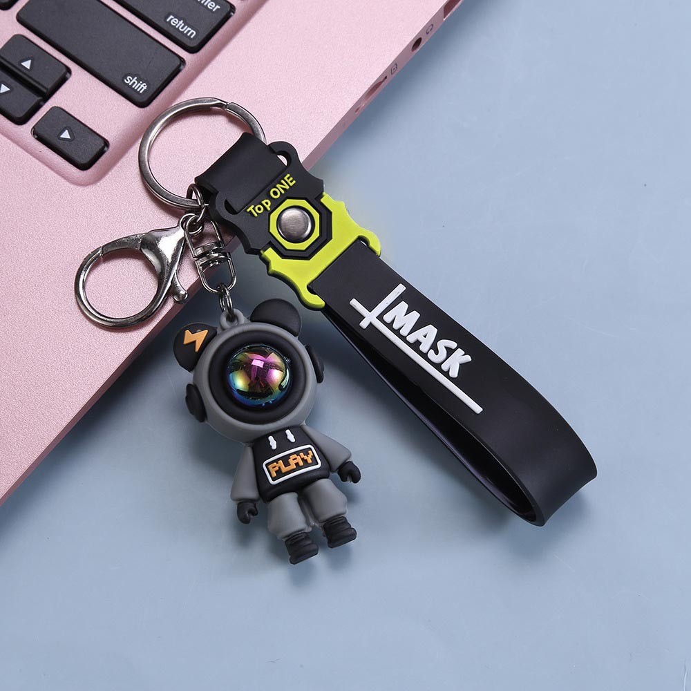 랍스터 걸쇠가 달린 회색곰 마스크