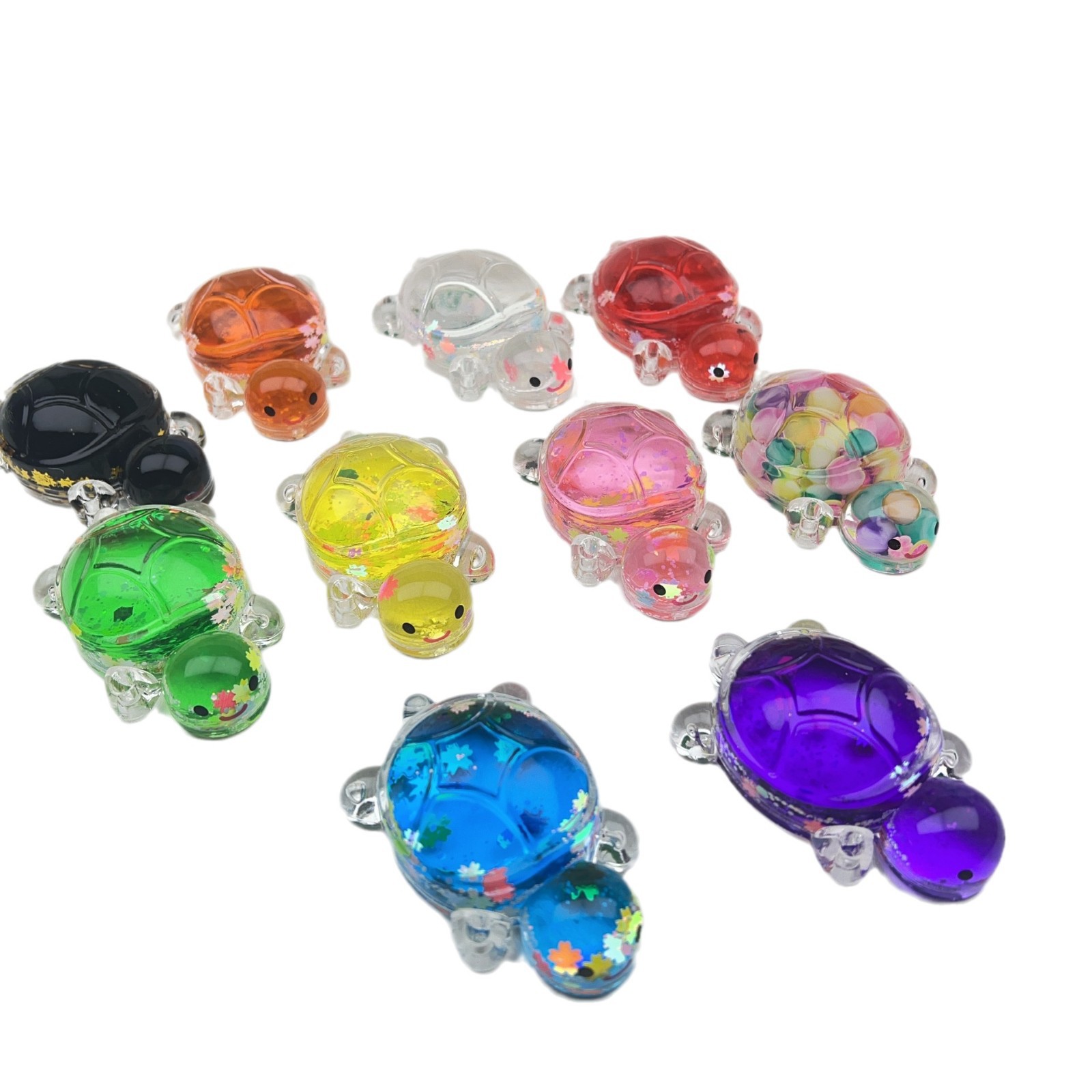 Chatter en vivo explosión de joyería DIY arena flotante en aceite explosión tortuga llavero bolso de teléfono móvil colgante decoración de escritorio