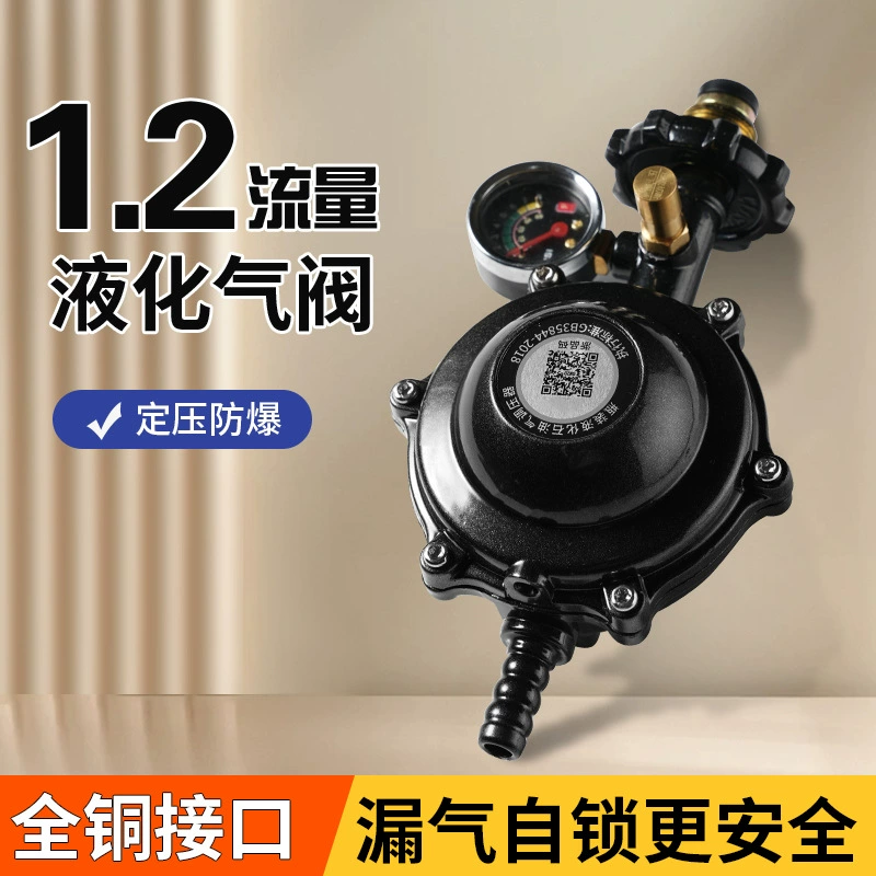 Бытовой 1,2 высокий расход, новый национальный стандарт, взрывозащищенный газовый редукционный клапан для сжиженного газа, клапан низкого давления, предохранительный клапан, автоматическое отключение