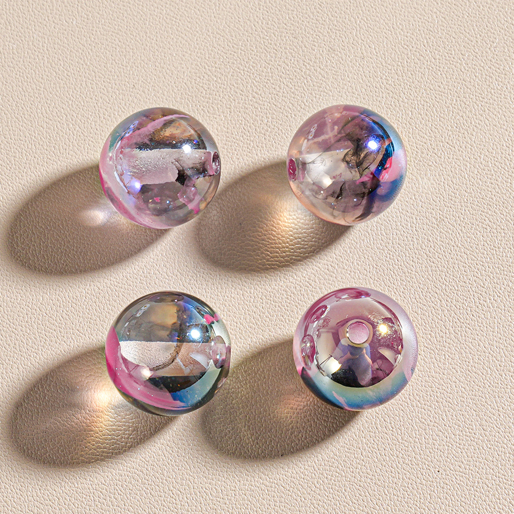 20 nubes transparentes, cuentas redondas, estilo nacional, color de tinta, bricolaje, cadena de teléfono móvil, llavero, bolígrafo, accesorios de cuentas sueltas de resina