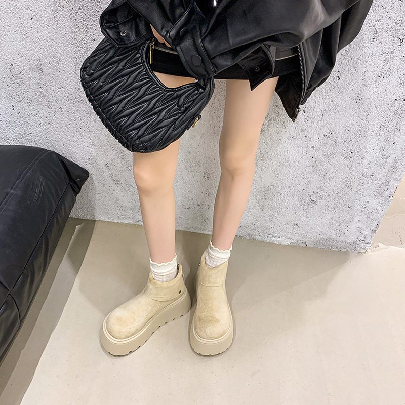 时尚百搭舒适增高翻折厚底短筒靴女2025秋冬季新款外穿马丁靴短靴|undefined