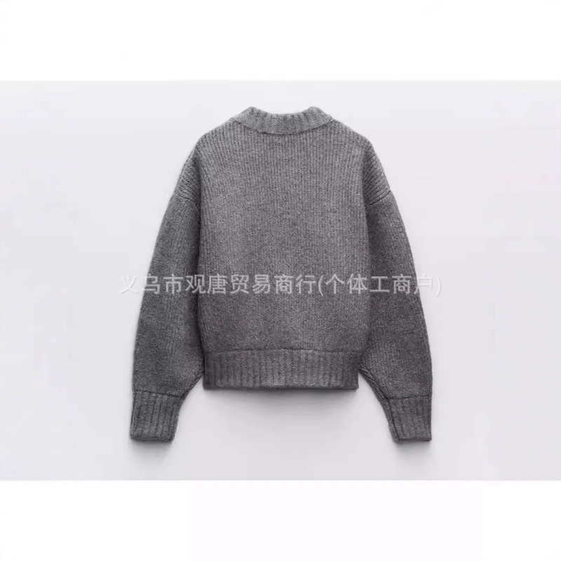 欧美跨境速卖通热销拉链开衫毛衣女秋冬休闲气质通勤百搭外套|undefined