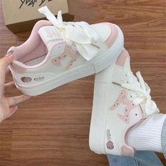 百搭可爱学生运动休闲鞋女2025新款秋季巨好看板鞋透气厚底小白鞋