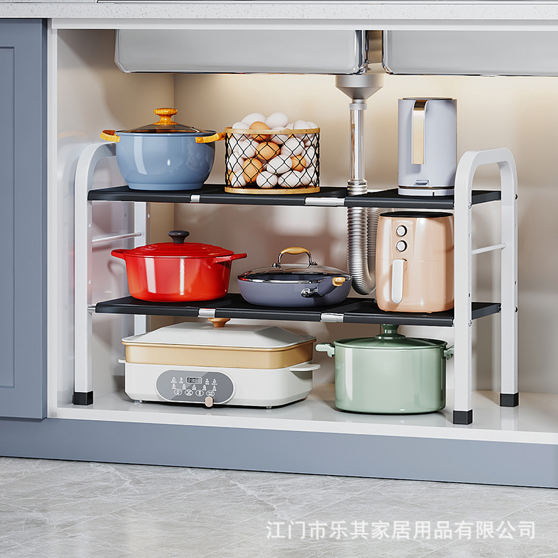Fregadero de la cocina estante retráctil estante ajustable estante de almacenamiento estante de la olla multifunción