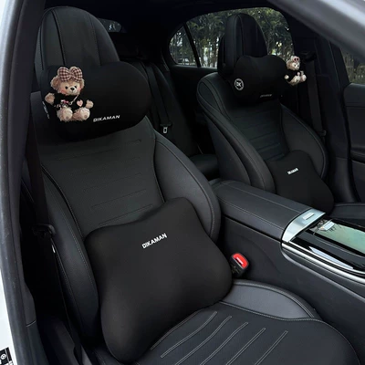 Mei Car Headrest 2025 New: Headrest - main-driver-passenger-driver-pink-plaid-bow-rose-pink-glasses-rose-waist-support2