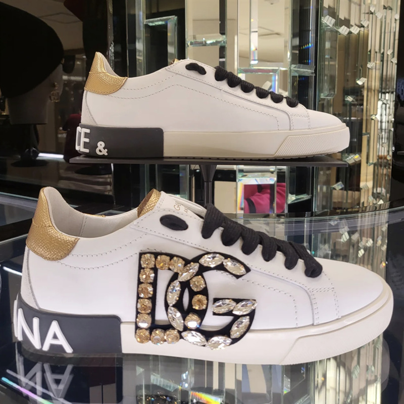 De gama alta de lujo D de cuero genuino de los hombres de moda DG deportes zapatillas de deporte casuales zapatos bajos de los hombres de comercio exterior zapatos de cuero de las mujeres de moda