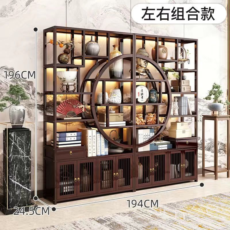 メーカークリアランスセール新しい中国風の茶とワインのキャビネットリビングルームディスプレイキャビネットDuobaoge紫砂ポットディスプレイキャビネット|undefined