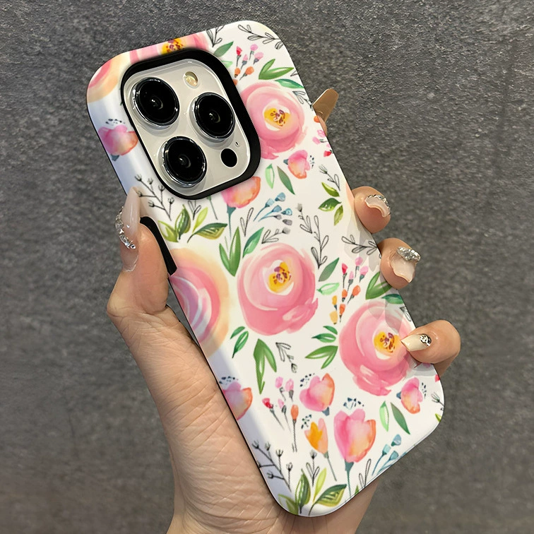 Чехол для телефона Apple, iPhone16, брендовый защитный чехол, простой и элегантный дизайн, цветочный, 16промакс, (跨-border торговля)