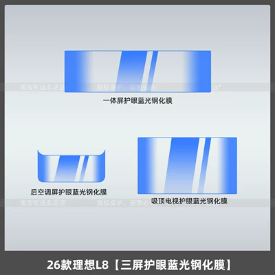 Car interior film: Livis Interior Protection Center Console - 26-ideal-l8-three-screen-eye-protection-blue-light-tempered-film
