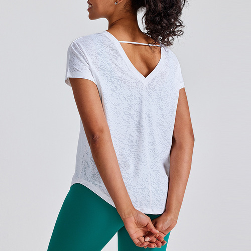 Women's Loose Fit Yoga Top Fitness T-Shirt, Thin Blouse, Sports Short Sleeve, Quick Dry Running Top for Large Sizes
