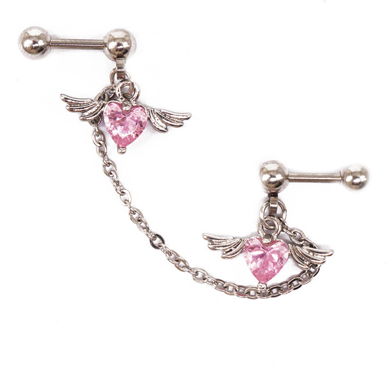 Amazon gem ear chain Little Angel wings ear bone nails cross-border jewelry wholesale Amazon exclusive earrings RX21