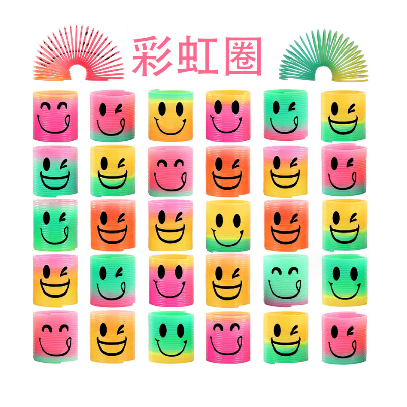 3,2*3,5 cm mini expresión Arco Iris círculo colorido círculo telescópico círculo elástico Círculo Mágico jardín de infantes juguetes pequeños al por mayor