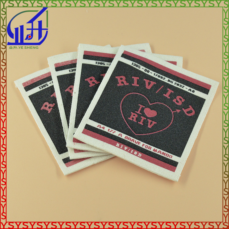 业升制品棉印标领标尺码唛布标棉唛小批量缝标侧标唛头可订LOOG