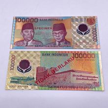 日元 印度尼西亚金箔钞 动漫一休哥 熊本熊 防水金箔塑料卡片收藏