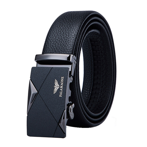 Ferragamo Leather Belt for Men, Youth Edition, Luxury Automatic-Clasp Design, 2024 New Style, Trendy Cowhide Waistband