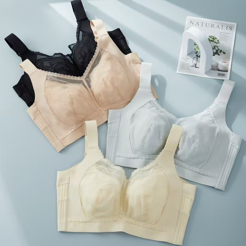 6936 Anjiting Five-breasted Adjustable Large Cup Underwear Ultra-thin Full Cup Bra with Steel Rings