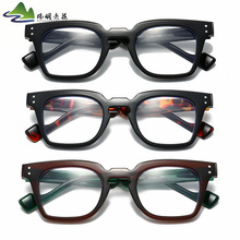 2025新款韩范防蓝光老花镜手作质感双侧铆钉方框年轻态老人阅读镜